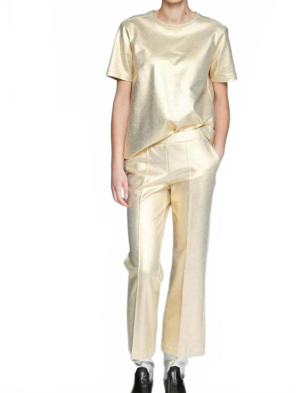 NEW VILAGALLO metallic tailored pants in gold